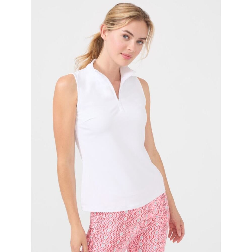 J. McLaughlin Bedford  White 1/4 Zip Sleeveless Tennis/Golf Top -Size Small - Picture 15 of 15